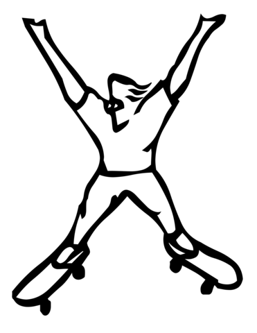 Skateboard Letter X Coloring Page